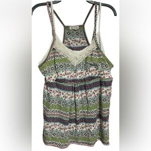 One Step Up Babydoll Style Floral Tank Top Sz 3X